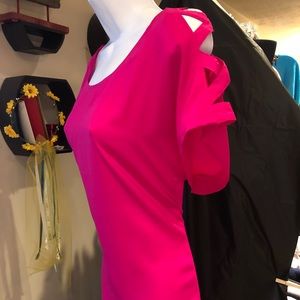 Express medium fuschia blouse fancy sleeev